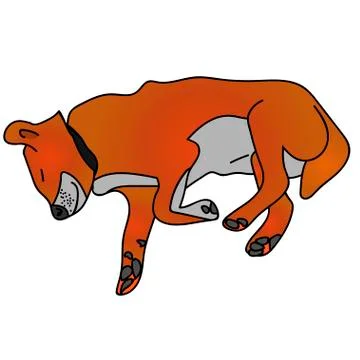 Sleeping dog. Isolated stock vector illustration Stock Illustration