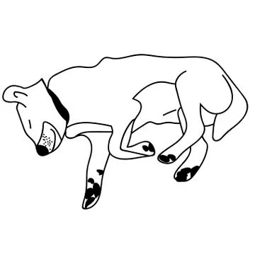 Sleeping dog outline. Isolated vector illustration Stock Illustration