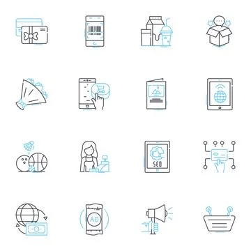 Sleeping dozing linear icons set. Slumber, Snooze, Doze, Nod, Rest, Dream, Nap Stock Illustration