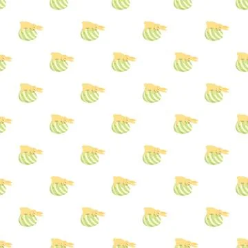 Sleeping easter bunnies enjoying a cute seamless pattern Stockillustratie