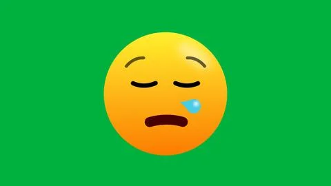 Sleeping emoji on green screen 스톡 일러스트