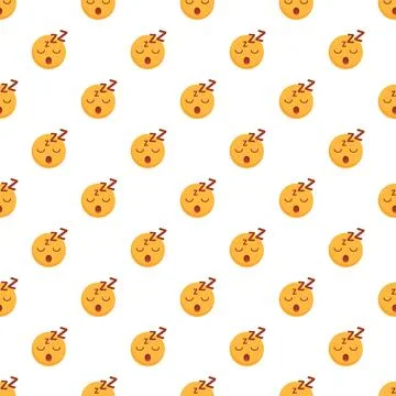 Sleeping emoji pattern representing fatigue and rest Stock Illustration