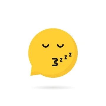 Sleeping emoji speech bubble logo Stock Illustration