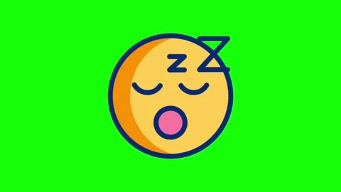 Sleeping face emoji animation loop with green screen background 库存影片 314109718