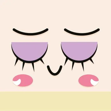 Sleeping facial expression Stock Illustration