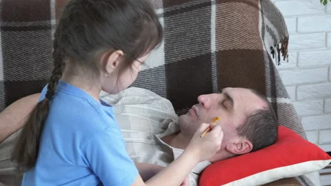 Sleeping father. Stock Footage 151230472