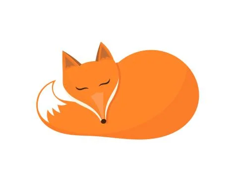 Sleeping fox icon. Vector illustration. Stock Illustration