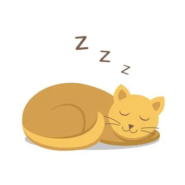 Sleeping ginger cat with shadow Stock Illustration