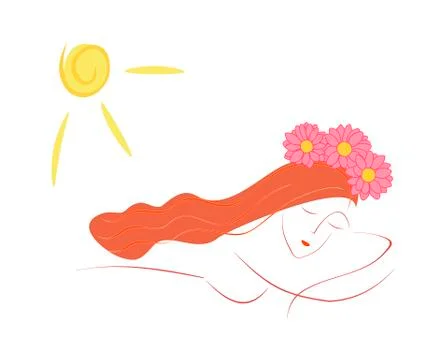 Sleeping girl Stock Illustration