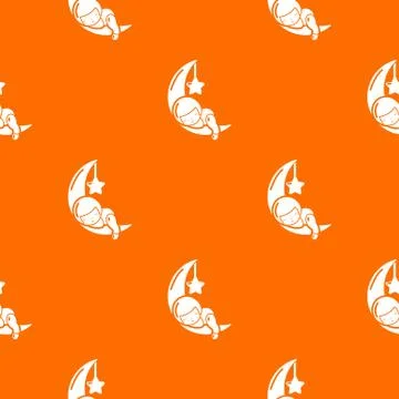 Sleeping girl pattern vector orange Ilustración de archivo