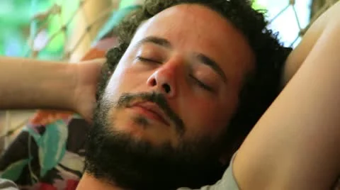 Sleeping On hammock Stock Footage 10607775