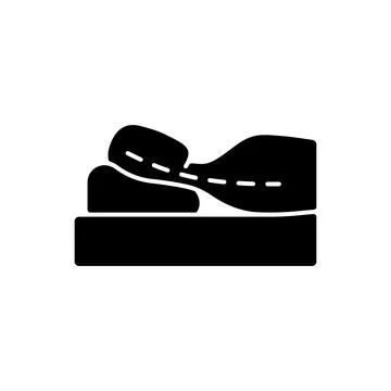 Sleeping with head elevated black glyph icon Illustrazione stock