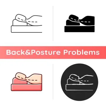 Sleeping with head elevated icon Stock Illustration