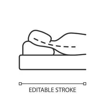 Sleeping with head elevated linear icon 스톡 일러스트