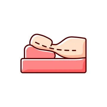 Sleeping with head elevated RGB color icon Stock Illustration