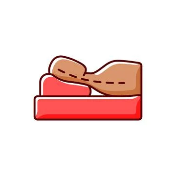 Sleeping with head elevated RGB color icon Stock Illustration
