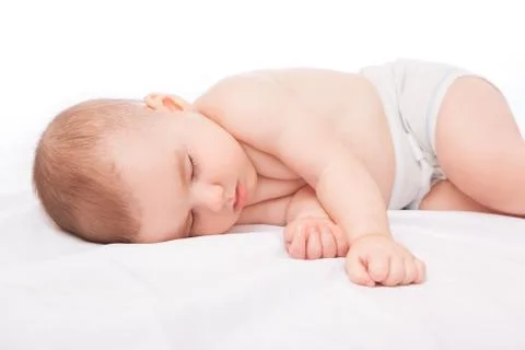 Sleeping infant boy Stock Photos