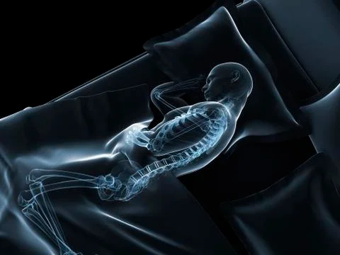 Sleeping man, artwork Stock Illustration