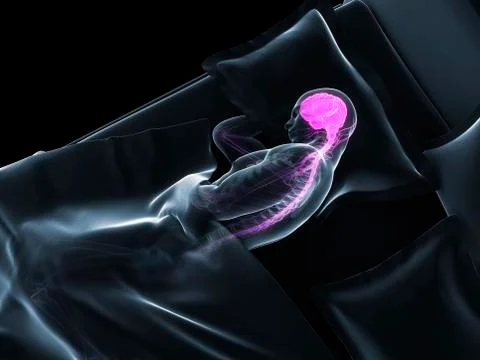 Sleeping man, artwork Stock Illustration