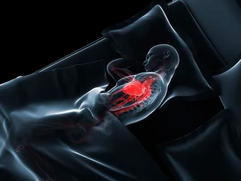 Sleeping man, artwork Stock Illustration