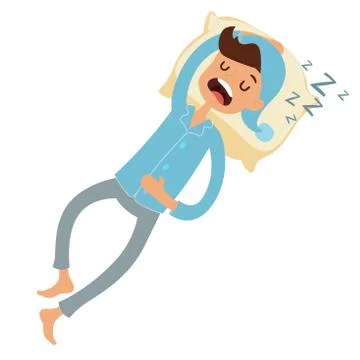 Sleeping man in bad vector illustration Stock Illustration