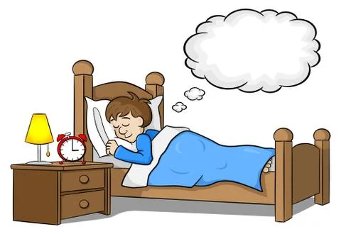 Sleeping man is dreaming Illustrazione stock