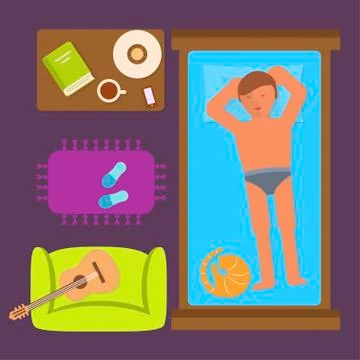 Sleeping man Isolated Stock Illustration