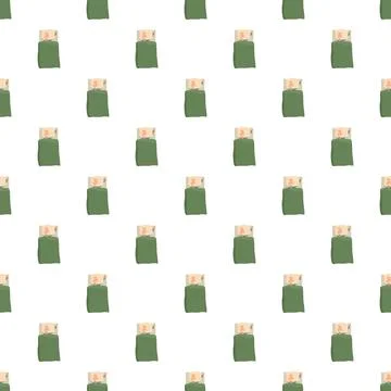 Sleeping man repeating pattern for rest and dreams Stock Illustration