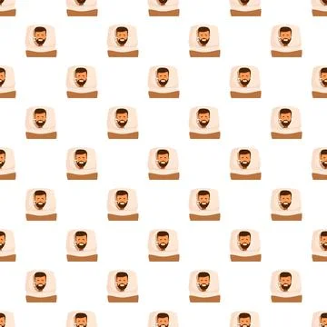 Sleeping man seamless pattern creating a repeating background Stock Illustration