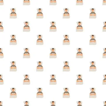 Sleeping man seamless pattern creating tranquil background Stock Illustration