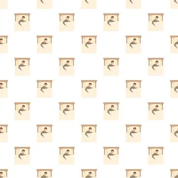 Sleeping man seamless pattern daily routine concept Stock Illustration