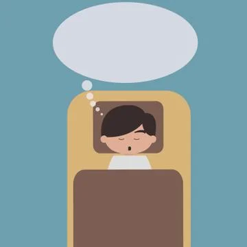 Sleeping man with speech bubble Stock Illustration