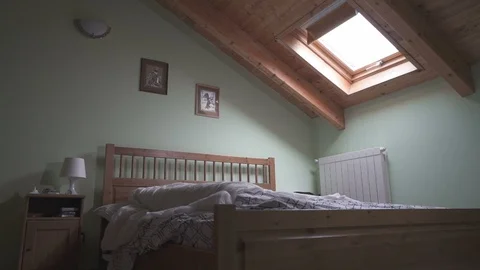 Sleeping Man Turning in Bed Stock Footage 88869160