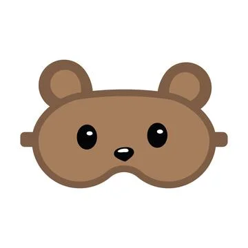 Sleeping mask with a cute bear face, isolated vector illustration Stock Illustration