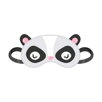 Sleeping mask in panda bear face shape vector illustration Stock Illustration