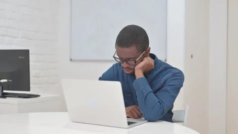 Sleeping Middle Aged African Man at Work Video stock 309511965