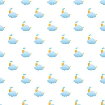 Sleeping moon and cloud pattern for nursery design Illustrazione stock