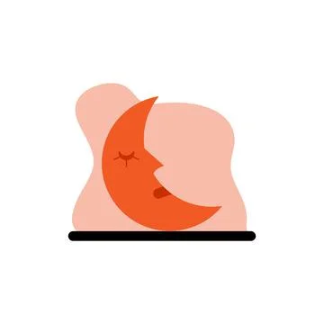 Sleeping Moon Concept Icon Vector Illustratin Design Stock Illustration