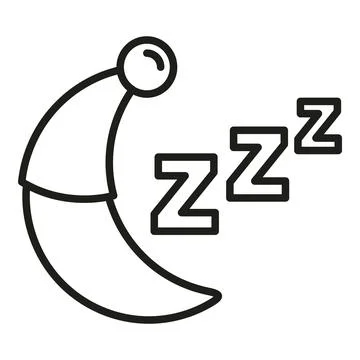 Sleeping moon icon outline vector. Sleep problem イラスト素材