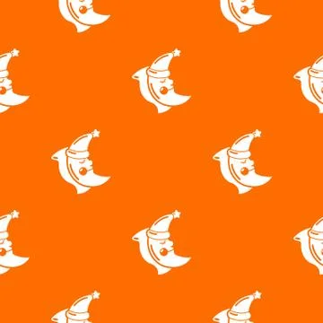 Sleeping moon pattern vector orange Ilustración de archivo