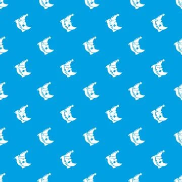 Sleeping moon pattern vector seamless blue Illustrazione stock
