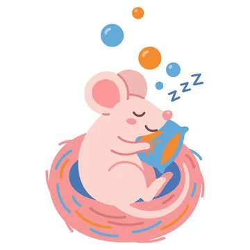 Sleeping Mouse Illustration イラスト素材