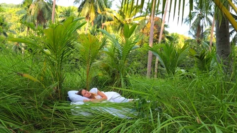 Sleeping in the nature Stock Footage 90743202