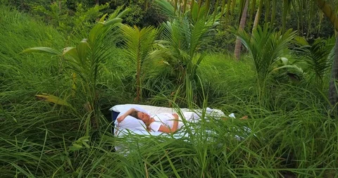 Sleeping in the nature Stock Footage 90747435