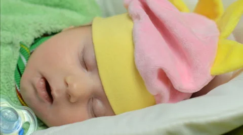 Sleeping Newborn Baby Stock Footage 47720103