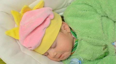 Sleeping Newborn Baby Stock Footage 47720227