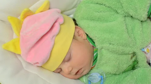 Sleeping Newborn Baby Stock Footage 47720282