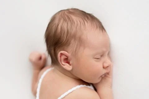 Sleeping newborn baby. Healthy and medical concept. Healthy child, concept of Stock Photos