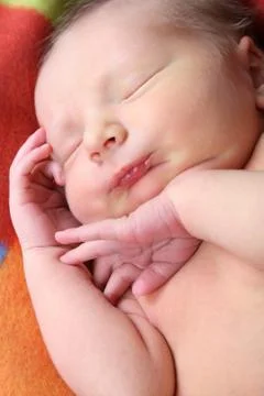 Sleeping Newborn Stock Photos