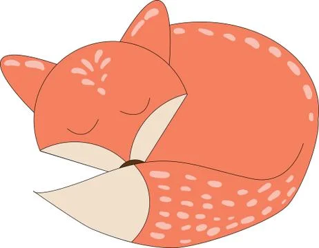Sleeping orange fox Web Stock-Illustration